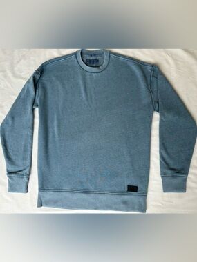 Abercrombie & Fitch Light Blue Crewneck Sweatshirt with Black Logo Patch